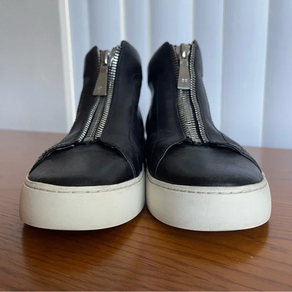 Frye Women’s Lena Zip Up Leather High Top Sneakers Black Size 9 - Picture 7 of 16